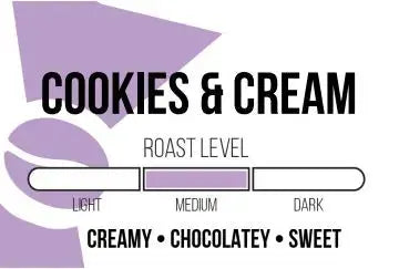 Cookies and Cream Flavored Roasted Coffee Beans Mr. Dapper Coffee Roasters